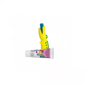 Pachet de calatorie pentru copii cu pasta si periuta de dinti Crocodil, 25 ml, Kin