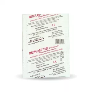 Pansament cu rivanol Medplast 1252 M, 10x6 cm, 150 bucati, Mebra