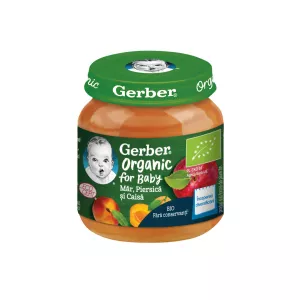 Piure bio din mar, piersica si caisa, 125 g, Gerber