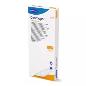 Plasture transparent cu compresa sterila Cosmopor Transparent 901060, 10 cm x 30 cm, 25 bucati, Hartmann