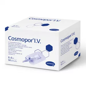 Plasture steril I.V pentru fixarea canulelor, Cosmopor, 8 x 6 cm, 1 cutie/50 bucati, Hartmann
