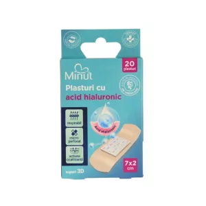 Plasturi cu Acid Hialuronic, 7 x 2 cm, 20 bucati/cutie, Minut