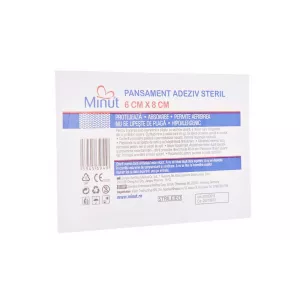 Pansament adeziv steril, 6 cm x 8 cm, Minut