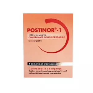 Postinor-1, 1500 micrograme, 1 comprimat orodispersabil, Gedeon Richter R-38