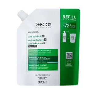 Rezerva eco sampon anti-matreata pentru par normal-gras Dercos, 390 ml, Vichy