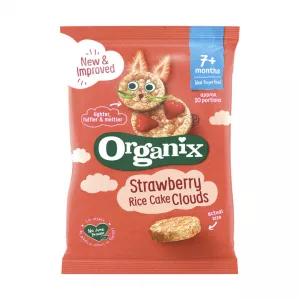 Rondele ecologice, , din orez cu capsuni, de la 7 luni, 40 g, Organix