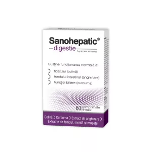 Sanohepatic DIGESTIE, 60 comprimate, Zdrovit