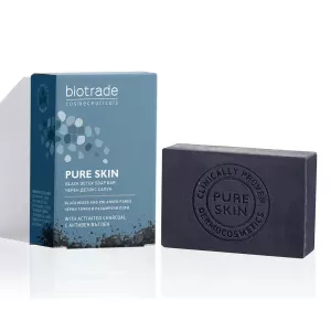 Sapun negru detoxifiant cu carbune activ Pure Skin, 100 g, Biotrade