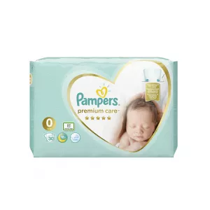 Scutece Pampers Premium Care New Born, <3 kg, Nr. 0, 30 bucati
