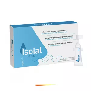 Solutie salina pentru nas infundat Isoial, 15 flacoane x 5 ml, Naturpharma