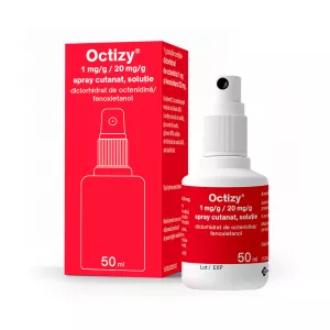 Spray antiseptic Octizy, 1 mg/g/20 mg/g, 50 ml, Egis Pharmaceuticals