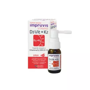 Spray suspensie uleioasa cu VItamina D3+K2 Impruvis D3Vit, 10 ml, Pharma Brands