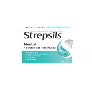 Strepsils Mentol, 36 comprimate, Reckitt Benckiser Healthcare
