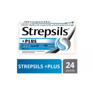 Strepsils Plus, 24 comprimate, Reckitt Benckiser Healthcare