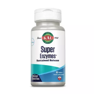 Super Enzymes Kal, 30 tablete cu eliberare prelungita bi-layer, Secom
