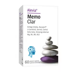 Supliment pentru memorie si focus Memo Clar, 60 capsule vegetale, Alevia