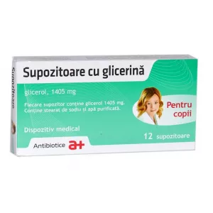 Supozitoare cu glicerina pentru copii 1405 mg, 12 supozitoare