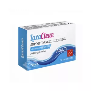 Supozitoare cu glicerina pentru adulti LaxaClean, 10 bucati, Viva Pharma