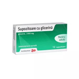 Supozitoare cu glicerina pentru adulti, 2100mg, 12 supozitoare