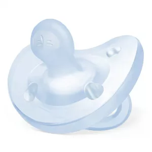 Suzeta anatomica din silicon PhysioSoft, 0-6 luni, Bleu, Chicco