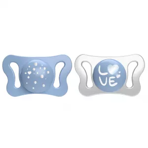 Suzeta PhysioForma Micro, 2 bucati, blue, 0 - 2luni, Chicco