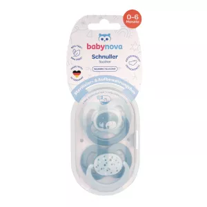 Suzete multicolore cu Inel, 0-6 luni, 2 bucati, Diverse Culori, Baby Nova