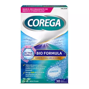 Tablete de curatare pentru proteza dentara Corega Bio Formula, 30 bucati