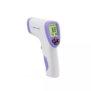 Termometru digital non contact Esperanza, infrarosu, pentru corp si suprafete, ecran LCD, Alb, Vital Logistic