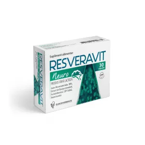 Tonic natural al sistemului nervos si vascular Resveravit Neuro, 30 capsule, Eurofarmaco