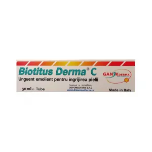 Unguent emolient pentru ingrijirea pielii Biotitus Derma C, 50 ml, Ganikderma