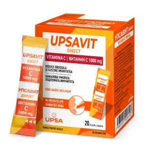 Upsavit Direct Vitamina C, 1000mg 20, plicuri orodispersabile, Upsa