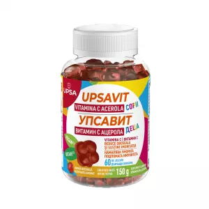 Upsavit Vitamina C Acerola pentru copii, 60 jeleuri, Upsa
