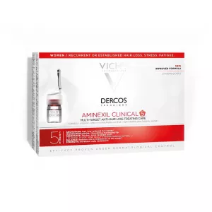Tratament  impotriva caderii parului Dercos Aminexil Clinical 5, Femei, 21 x 6 ml, Vichy
