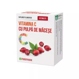 Vitamina C cu pulpa de macese, 30 tablete, Parapharm