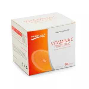 Vitamina C Forte, 1000 mg, 20 plicuri, Aesculap