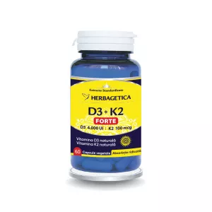 Vitamina D3+K2 Forte, 60 capsule, Herbagetica