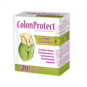 Colon Protect cu fibre naturale si gust de rodie, 20 plicuri, Zdrovit