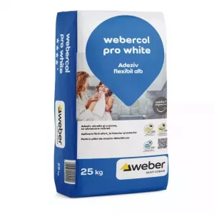 ADEZIV WEBERCOL WHITE PT PLACI CERAMICE 25KG 48/PAL 1100005389