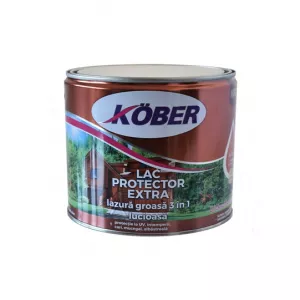 LAC PROTECTOR EXTRA LAZURA GROASA 3 IN 1 INCOLOR 2.5l KOBER
