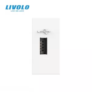 MODUL PRIZA USB TIP A 1 MODUL ALB VL-FCUA-1WP LIVOLO