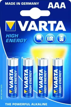 BATERII ALCALINE VARTA HIGH ENERGY AAA LR03 BLISTER DE 4BUC # 10 buc