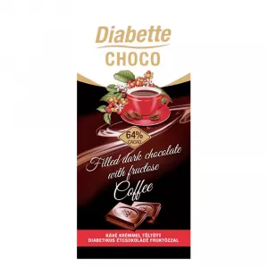 CIOCOLATA AMARUIE CU FRUCTOZA UMPLUTA CU CREMA DE CAFEA DIABETTE CHOCO 80G