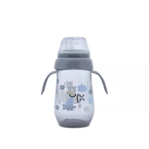Biberon anticurgere cu toarte si gat larg, 6 luni+, 250 ml, My Friend, Cameo Blue