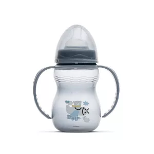 Biberon cu manere, My Friend, tetina moale din silicon, 0 luni+, 250 ml, Cameo Blue