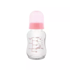 Biberon din sticla cu capac, 120 ml, Blush Pink