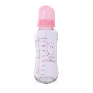 Biberon din sticla 240 ml, Pink