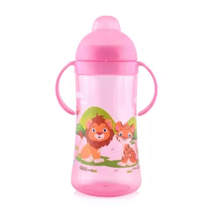 Cana sport cu manere, 9 luni+, 330 ml, Pink