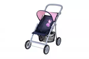 Carucior pentru papusi, Knorr Toys, Liba, maner reglabil pe inaltime, 54x35x44 cm, 3 Ani+, Princess Blue