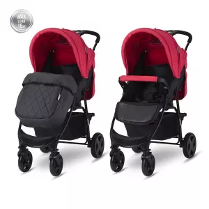 Carucior sport Olivia Basic, cu husa de picioare, pliere tip carte, Mars Rosu