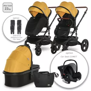 Carucior Boston, de la 0 luni pana la 4 ani, maxim 22 kg, landou separat, cadru din aluminiu, cos auto optional, Lemmon Curry